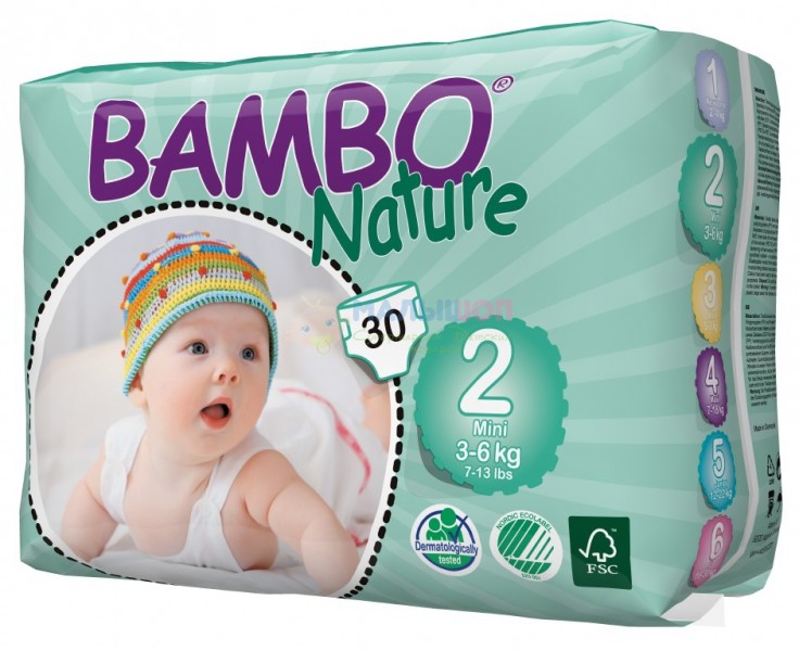 Подгузники Bambo Nature Mini 3-6 кг (30 шт) 310132