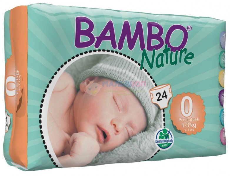 Подгузники Bambo Nature Premature 1-3 кг (24 шт) 310130